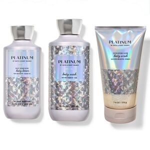 Bath & Body Works Platinum Scent Body Lotion, Body Scrub, & Body Wash